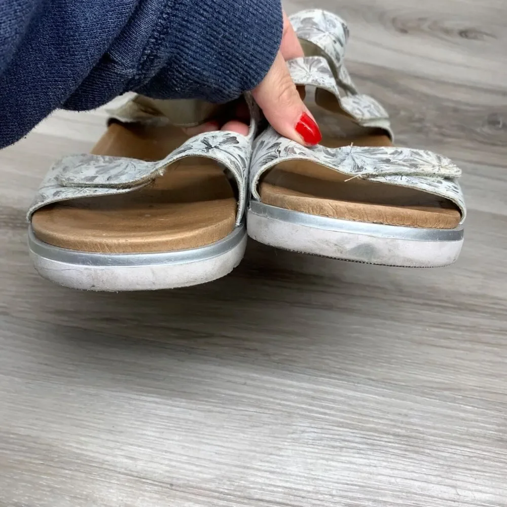 Remonte Soft Metallic Silver‎ Wedge Sandals Womens Size 41 US 10